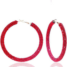 Load image into Gallery viewer, Runway Rebel Bling Collection | Miranda Rhinestone Earrings  | Red