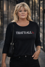 Load image into Gallery viewer, Runway Rebel Bling Collection | THAT'S ALL... Red Stiletto | 3/4 Sleeve Top