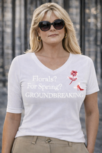 Load image into Gallery viewer, Runway Rebel Bling Collection | FLORALS? FOR SPRING? GROUNDBREAKING | Half Sleeve V-Neck