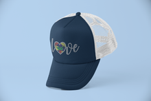 Load image into Gallery viewer, Crystal Bling | Super Power Autism Awareness LOVE | Trucker  Hat