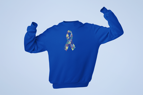 Crystal Bling | Super Power Autism Awareness Ribbon | Sweatshirt