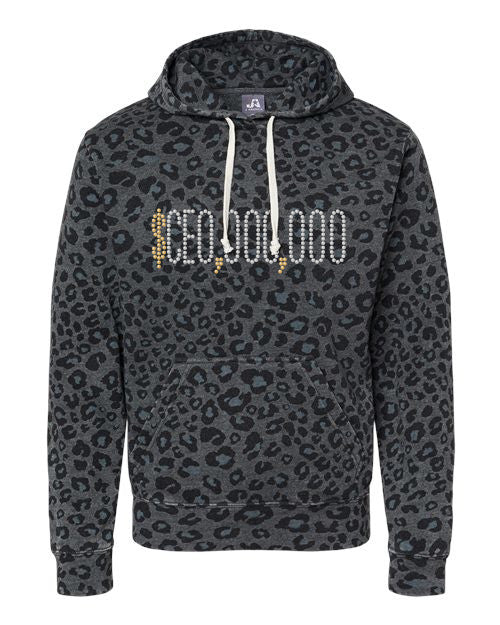 CEO | Crystal Bling Collection | Cheetah Leopard Triblend Hoodie