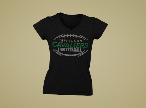 Sioux Falls Jefferson | Black | BLING V-Neck