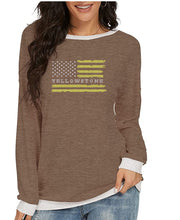 Load image into Gallery viewer, Crystal Bling | YELLOWSTONE Inspired FLAG | Comfy Long Sleeve Sweatshirt