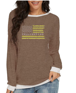 Crystal Bling | YELLOWSTONE Inspired FLAG | Comfy Long Sleeve Sweatshirt