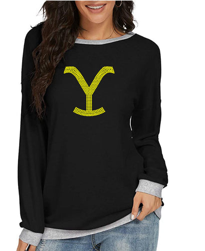 Crystal Bling | YELLOWSTONE Inspired Y BRAND | Comfy Long Sleeve Sweatshirt