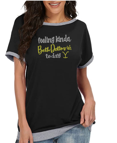 Crystal Bling | YELLOWSTONE Inspired FEELING KINDA BETH DUTTON-ISH | Comfy Short Sleeve Sweatshirt