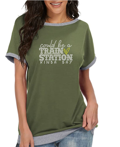 Crystal Bling | YELLOWSTONE Inspired TRAIN STATION KINDA DAY | Comfy Short Sleeve Sweatshirt