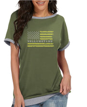 Load image into Gallery viewer, Crystal Bling | YELLOWSTONE Inspired FLAG | Comfy Short Sleeve Sweatshirt