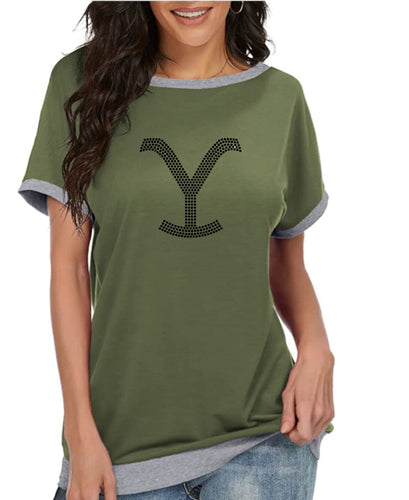 Crystal Bling | YELLOWSTONE Inspired Y BRAND | Comfy Short Sleeve Sweatshirt