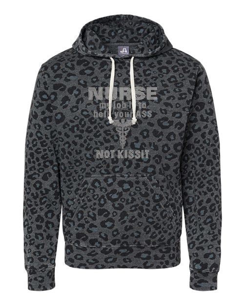 Crystal Bling | Nurse Not Kiss | LEOPARD CHEETAH Hoodie