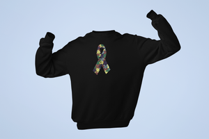Crystal Bling | Super Power Autism Awareness Ribbon | Sweatshirt