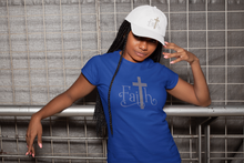 Load image into Gallery viewer, Crystal Bling | FAITH Cross | Short Sleeve T-Shirt