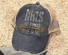 Load image into Gallery viewer, Crystal BLING | GIRLS JUST WANNA TO HAVE GUNS | Hat