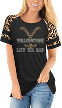 Load image into Gallery viewer, Crystal Bling | YELLOWSTONE Inspired | Short Sleeve Leopard Top PICK YOUR DESIGN