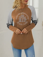 Load image into Gallery viewer, Crystal Bling | YELLOWSTONE Inspired Every Girl Needs A RIP In Her Jeans | Long Sleeve Tunic Leopard Trim
