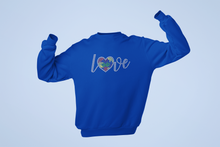 Load image into Gallery viewer, Crystal Bling | Super Power Autism Awareness LOVE | Sweatshirt
